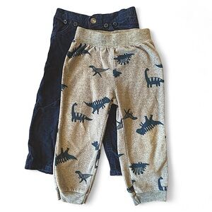 Carter’s sz 2T bundle (2) pairs blue gray fall/winter fleece & corduroy pants